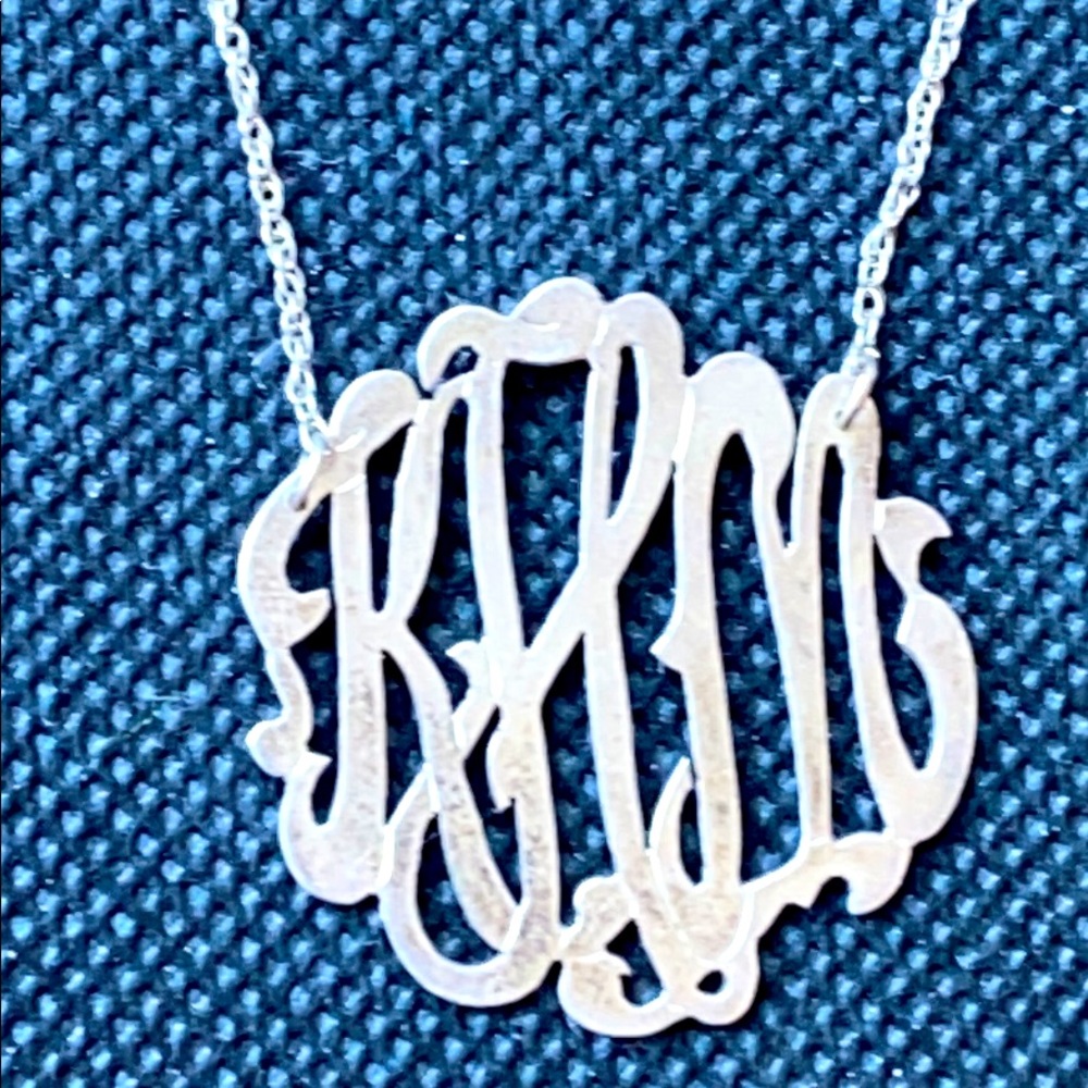 Sterling silver monogram pendant necklace